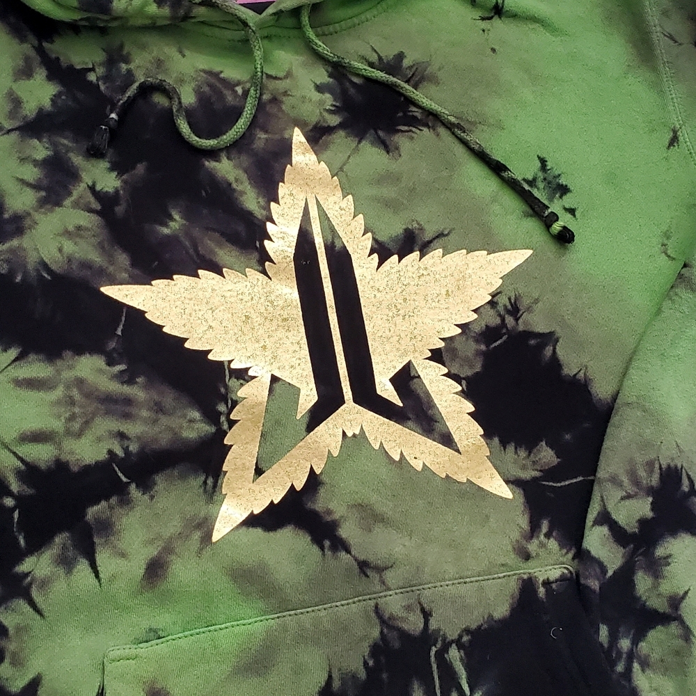 Jeffree Star 420 Tie Dye Gold Leaf Limited Edition Hoodie - Picture 3 of 7